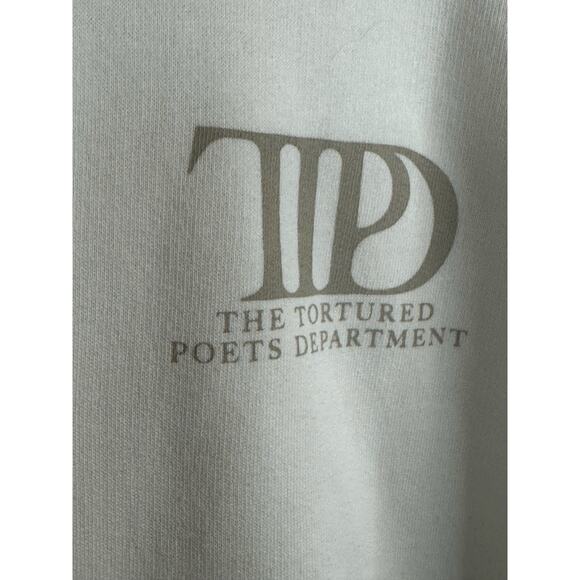 Taylor Swift ‘Tortured Poets Department’ Cream Beige Crewneck Pullover Size 3XL - Picture 4 of 8